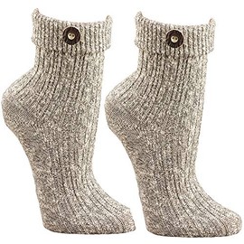 krautwear Men's / Women's Traditional Costume Stockings with Wool, Silver blend (2 pairs value pack)