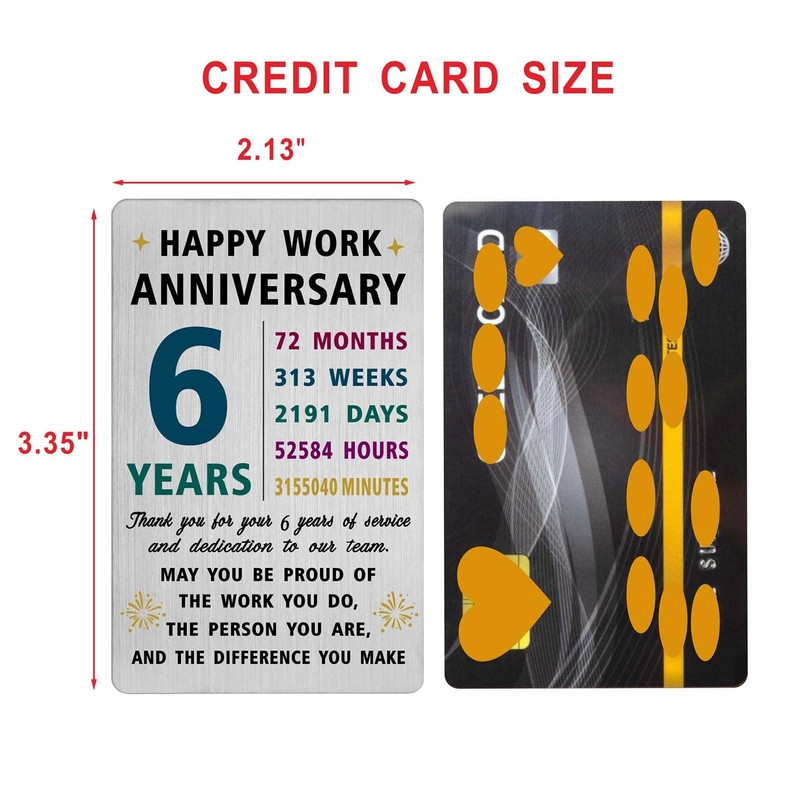Richesele 6 Years Work Service Card - Thank You 6