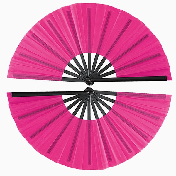 2 Pcs Large Folding Hand Rave Fan, Chinese Kung Fu
