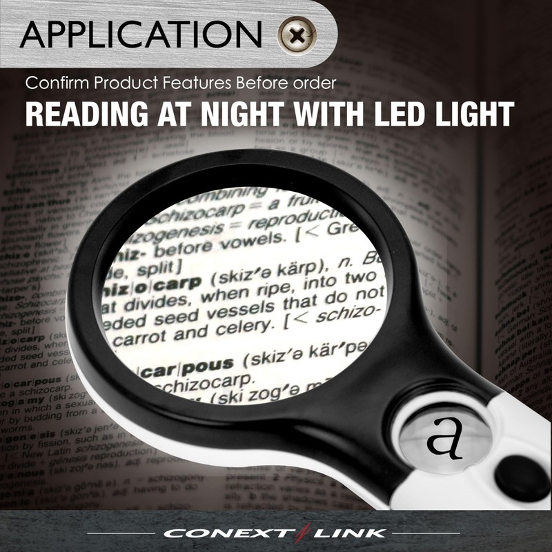 3 LED 45X Magnifying Glass with Light Handheld Magnifier Magnifying