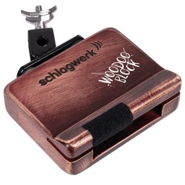 Schlagwerk WOB13 Woodoo Block High - Woodblock Musical Instrument in Vintage Design - for Rod Assembly - Multiple Sound Variants - for Drum Set or Cajon Setup - Made in Germany
