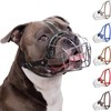 BRONZEDOG Pitbull Dog Muzzle Breathable Metal Basket for Large Dogs