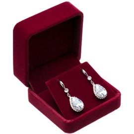 Giftop Velvet Earring Gift Boxes Jewelry Box (Red)