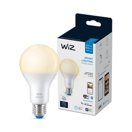 WiZ 100W Eq. (14.5W) A21 Soft White LED Smart Bulb - Pack of 1 - E26- Indoor - Connects to Your Existing Wi-Fi - Control with Voice or App + Activate with Motion - Matter Compatible