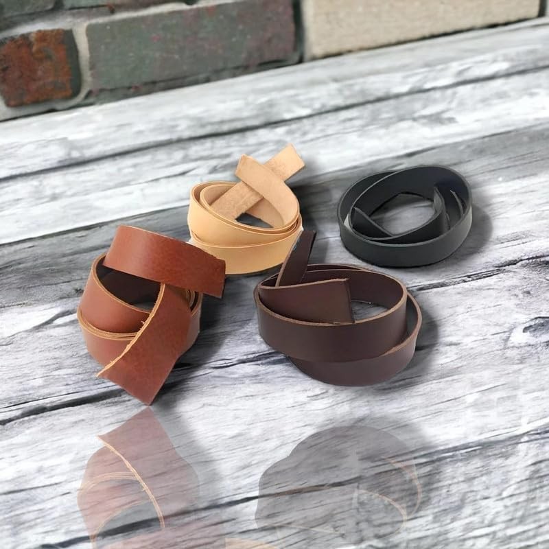 30 mm Leather Strips - Natural Leather Colour -