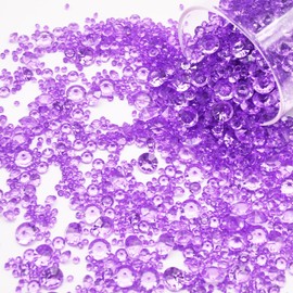 Pack of 4000 Confetti Diamonds, Diamond Decoration, Acrylic Crystals Diamond Confetti Wedding, Acrylic Diamond Table Decoration Rhinestone for Vase Filler Wedding Birthday 3 mm, 6 mm, 10 mm (Purple)