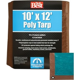 Do it Best 764361 Medium-Duty Poly Tarpaulin, 10X12, Brown