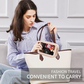 Pinkmik - Bolsa de maquillaje transparente para viaje, portátil, transparente, bolsa de cosméticos transparente, bolsa de maquillaje para coche con cierre para mujer, L/Rosa, M, Bolsa de maquillaje