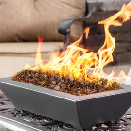 Onlyfire 10 pounds Fire Glass for Propane Gas Fire Pit, 1/4-Inch High Luster Fireplace Glass Rocks for Fire Pit Table, Copper