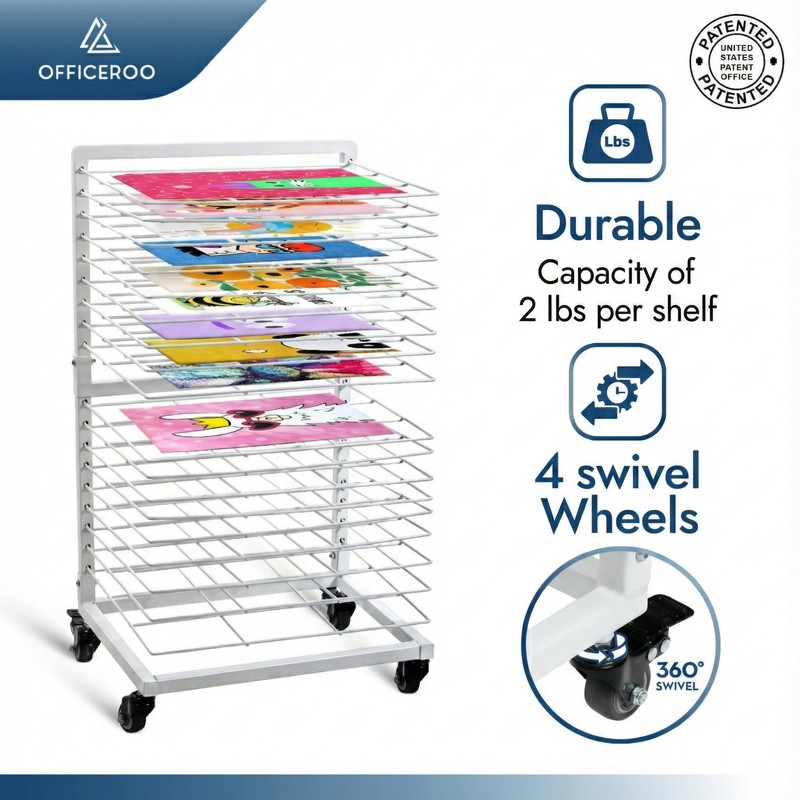 OFFICEROO Art Drying Rack for Classroom (White)