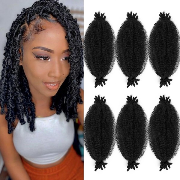 SIXERSI Afro Spring Twist Hair 12 Inches Marley Twist Braiding