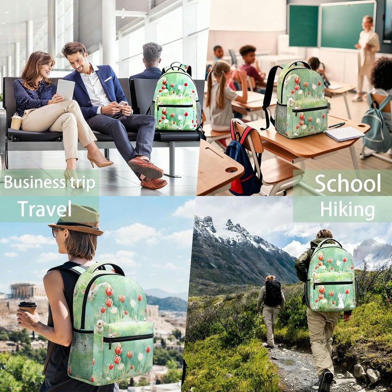 ainori Cute Golden Retriever Backpack, Polyester Backpacks with Straps, 11.4inx5.9inx15.7in,