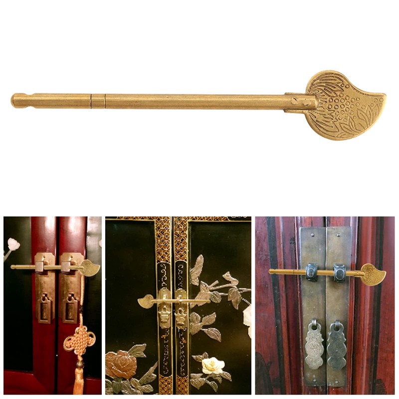 dophee Chinese Leaf Bolt Locking Pin, Safety Pure Brass Key