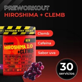 Preentrenador Workout Hiroshima + Clemb Oxido 30 Servicios Sabor Uva