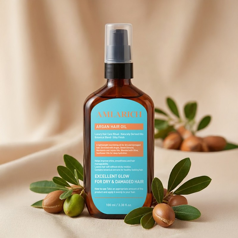 Amra Rich Argan Hair Oil Essence Protein Repair Formula, 100ml,