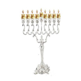 Silver Plated Hanukkah Oil Menorah
