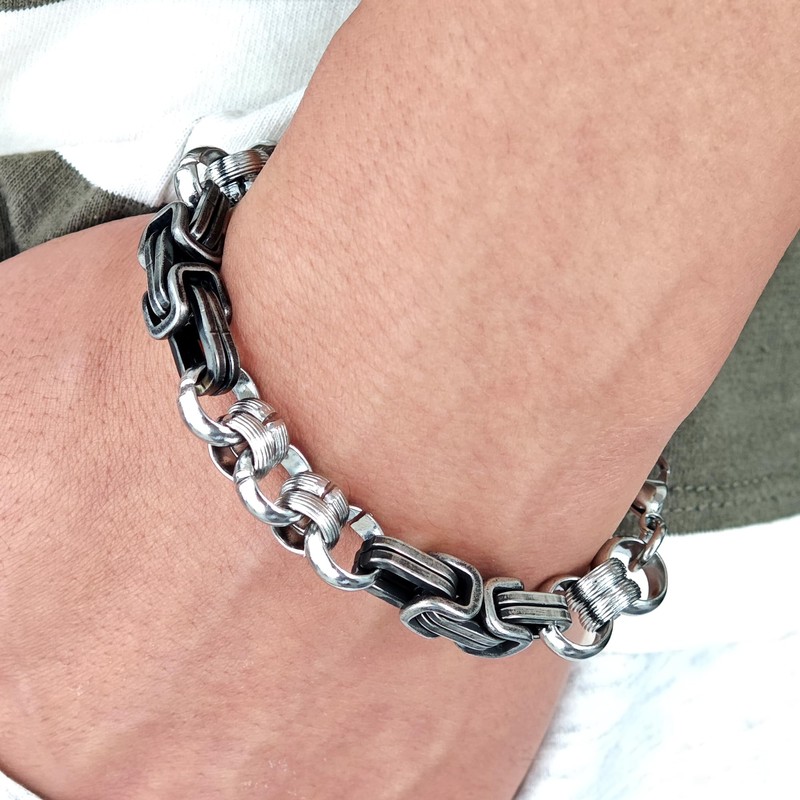 ULLMYYL Men's Stainless Steel Chain Bracelet - Punk Hip Hop