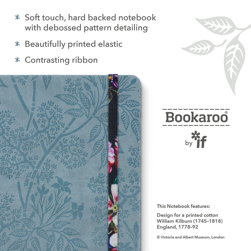 IF V & A Bookaroo A5 Journal Kilburn Black Floral,