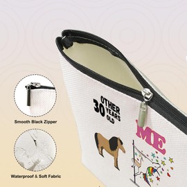 VICBOU 30th Birthday Gifts for Her Women, Funny Birthday Gifts for 30 Year Old Woman 30th Anniversary Makeup Bag Unicorn Mothers Day Christmas Appreciation Gifts Cosmetic Bag for Women Wife Mom Aunt