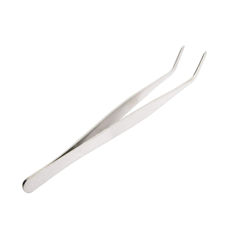 Aoje Link Curved Stainless Steel Tweezers 2pcs Silver