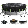18 Ft Round Pool Cover with Reflective Strips Quick Tightening