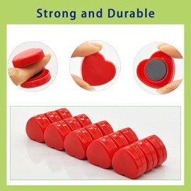 PYJLBX Fridge Magnets, 30 Pcs Strong Magnet Set, Small Magnets for Crafts, Heart Shape Red, Heavy Duty Mini Magnets for Whiteboard, Notice Board, Decorative