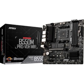 MSI B550M PRO-VDH WiFi ProSeries Motherboard (AMD Ryzen 5000, AM4, DDR4, PCIe 4.0, SATA 6Gb/s, M.2, USB 3.2 Gen 1, Wi-Fi, Bluetooth, D-SUB/HDMI/DP, Micro-ATX)