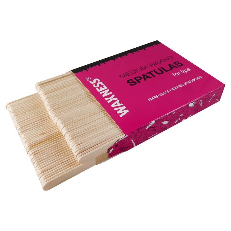 Waxness Medium Waxing Wooden Spatula Applicator for Lips 100 pcs