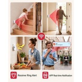 WiFi Motion Sensor Door Chime, Smart Motion Alert System with App Notifications & Instant Phone Alerts, Entry Sensor for Home, Pet Monitoring, Elderly Care and Store Entrance
