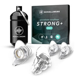 Schallwerk Strong+ Daily - Discreet Ear Protection Earplugs - Dampen Noise & Maintains Sound Quality - Transparent Ear Plugs - Ear Plugs Suitable for Music, Everyday Life, Work & Learning