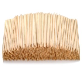 Frcctre 1000 Pack Natural Bamboo Skewers, 7 Inch 5mm Thick Bamboo Sticks Caramel Candy Apple Sticks, Pointed Bamboo Sticks for BBQ Corn Dog Lollipop Fruit Kabob