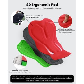 Sportneer Women's Bike Shorts, 4D Gel Padding & UPF 50+– Two-Piece Design, 3 Pockets, Breathable Comfort for Riding