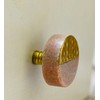 ARTISNO Marble Brass Knobs, Pink Marble knobs, Brass Drawer Knobs