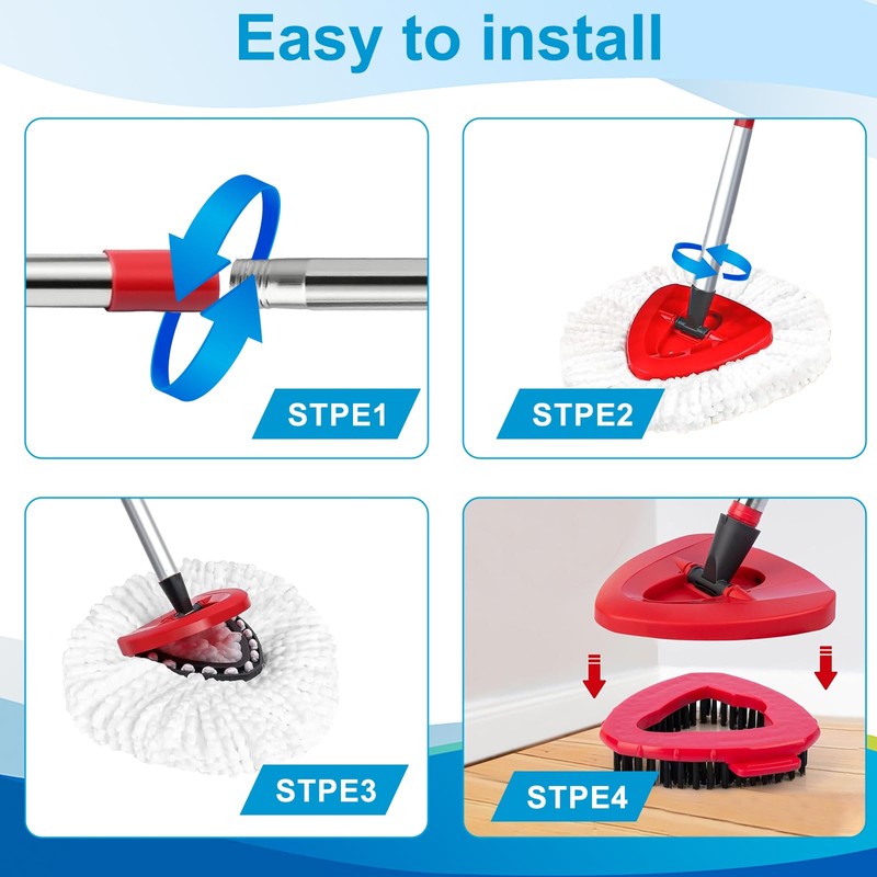 Spin Mop Head and Brush Replacement Compatible for O Cedar