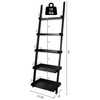 eHemco Modern 5 Tier Leaning Wall Ladder Bookshelf Organizer, Storage