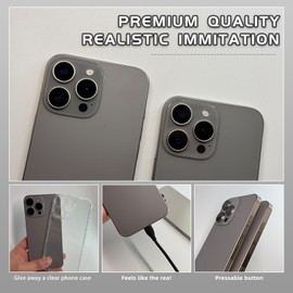 Dummy Fake Phone Model, Looks Like The Real Phone Compatible with Phone 16 PM, for Cell Phone Store Display or Send a Toy Phone for Kids (16ProMax,Natural Titanium,The Screen is Printed with Patterns)