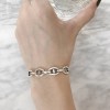 ZARD Chain Link Cuff Bangle Bracelet in 925 Sterling Siver