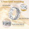 Suplight 925 Sterling Silver Celtic Knot Ring, 8mm Retro Celtic