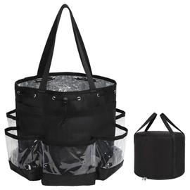 2 Piece Set Hairstylist Traveling Bag Large Capacity Hairdresser Barber Bag Heat Resistant Hair Tools Travel Bag Professional Makeup Organiser Bag Waterproof Shower Toiletry Bag (A#)