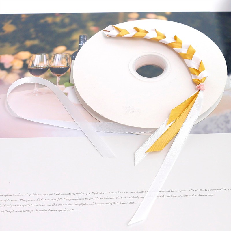 Double Faced White Satin Ribbon: 3/8 Inch 100 Yards Roll