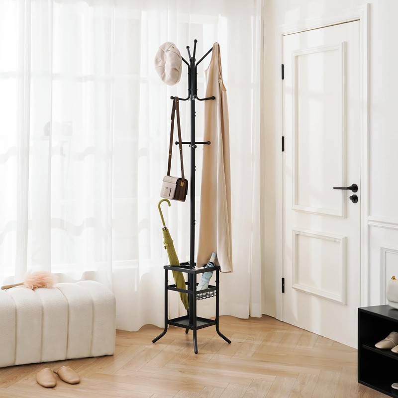 Yoobure Coat Rack Freestanding - Coat Tree with Umbrella Holder,