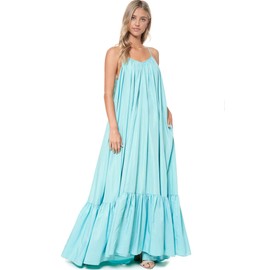Tov Elegance A-Line - Vestido largo con correa de espagueti, Verde agua, M