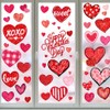 6 Sheets Valentines Window Clings Double-Sided Heart Window Stickers Red