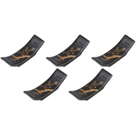 Set of 5 Black Pine Warped Chopsticks Rest [2.8 x 0.9 x 0.7 inches (7.2 x 2.2 x 1.8 cm) | Chopsticks Rest