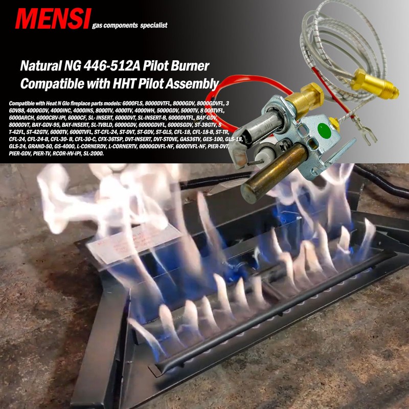 MENSI NG Pilot Burner Assembly Milivolt Thermopile Kit Replace for