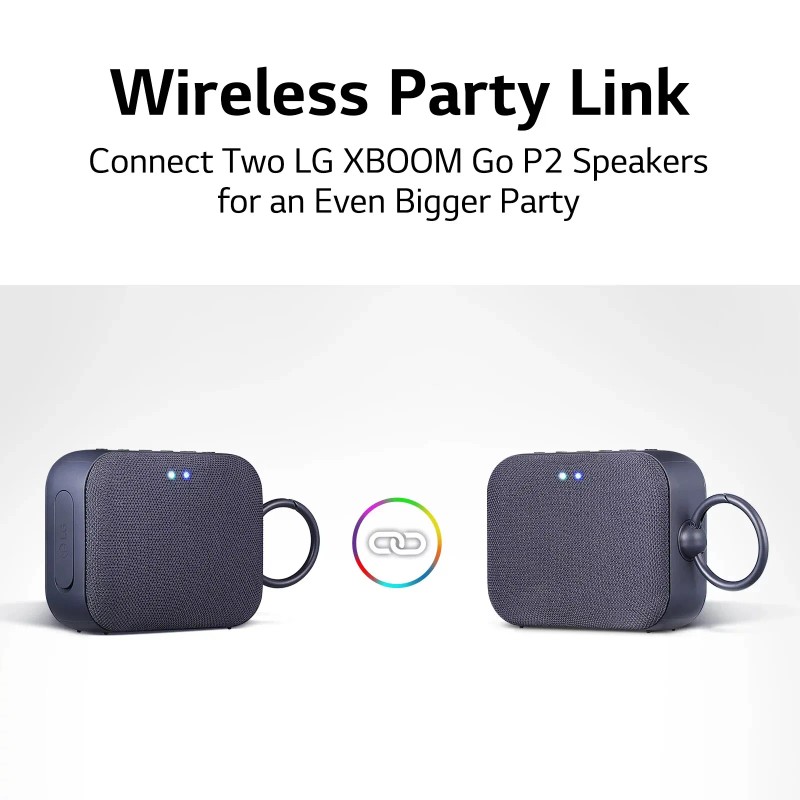LG XBOOM Go P2 Double Pack Portable Wireless Bluetooth Speaker