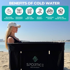 Oval Ice Bath Tub for Athletes, Multi-Layered Cold Plunge Tub for Recovery – Foldable Portable Ice Baths for Home Gym, Indoor & Outdoor Use – Family-Sized, Durable & Insulated Cold Therapy Tub