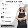 JaGely 24 Pack Adjustable Bib Apron with 2 Pockets Black