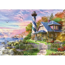Educa - 4000 Piece Puzzle for Adults | Lighthouse in Rock Bay. Includes Lost Part Service. Measurements: 75.59" x 53.54". from 14 Years Old (17677)