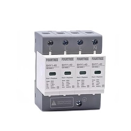 NVVVNX Surge Protective Device SPD AC 3P+N 20~40KA 30KA~60KA 385V 420V House Lightning Protection Arrester Low-Voltage Protector (Color : 4P 420V AC, Size : 30-60KA)